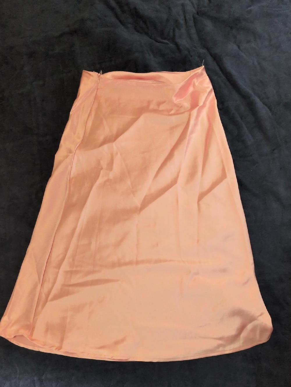 Pink Satin A-Line Skirt